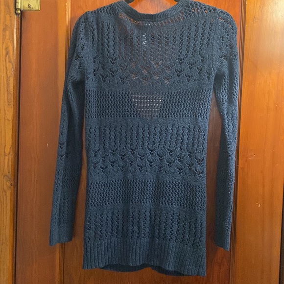 Navy Knit Button Sweater Cardigan - Picture 2 of 4